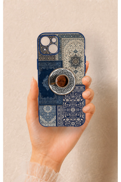 Vip Case iPhone 14 Plus/15 Plus Uyumlu Türk Kahvesi ve Kilim Desenli Silikon ...