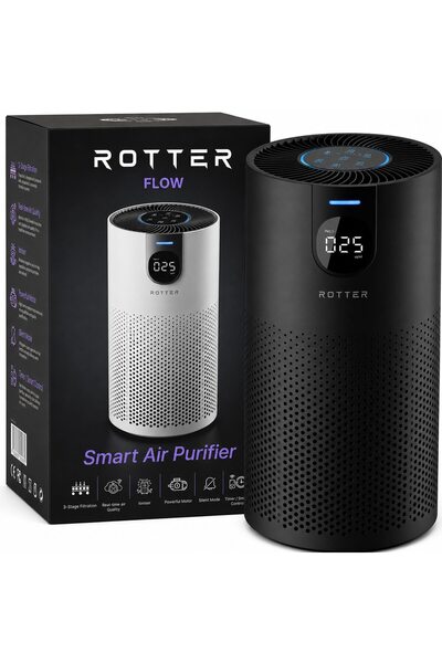 ROTTER Καθαριστής αέρα FLOW με φίλτρο HEPA και ιονισμό, CADR 180-250 m3/h, 15...