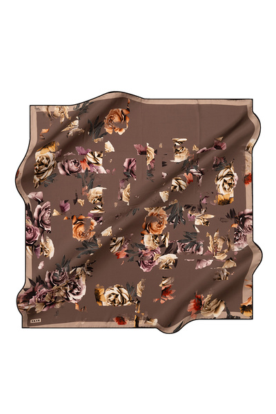 Aker Orange 90X90 Silk Twill Scarf