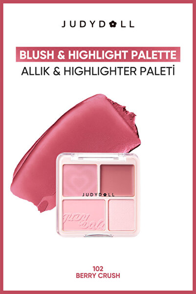 Blush & Highlight Palette 4'lü All In One Allık ve Aydınlatıcı Paleti 102 Berry Crush