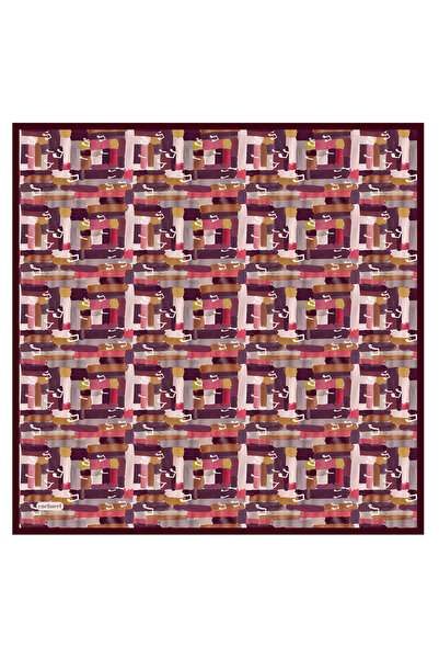 Cacharel Bordo 90X90 İpek Twill Eşarp