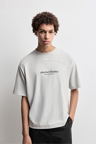 LEFTIES Baskılı oversize t-shirt