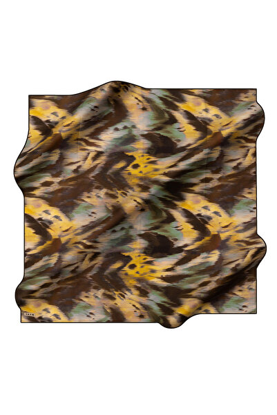 Aker Yeşil 90X90 İpek Krep Saten Eşarp