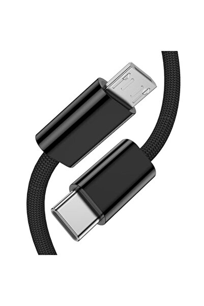 GENERAL كابل USB C إلى Micro USB بطول 0.5 متر، قصير، مضفر، يدعم OTG بسرعة 480...