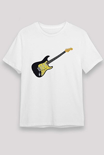 Darkhane Electric Guitar Unisex Printed White T-Shirt - Tshirt