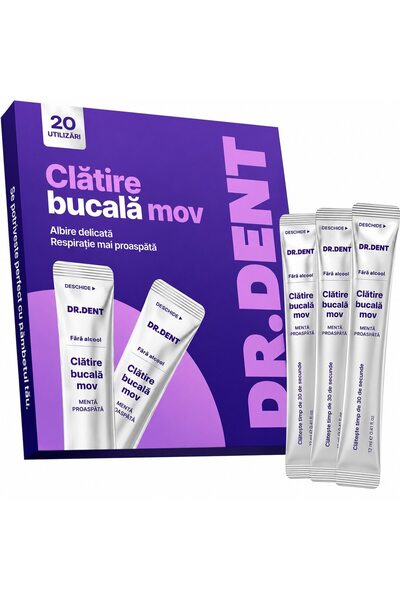 DrDent DR.DENT Μωβ Στοματικό Διάλυμα, 20 φακελάκια x 12 ml, χωρίς υπεροξείδιο...
