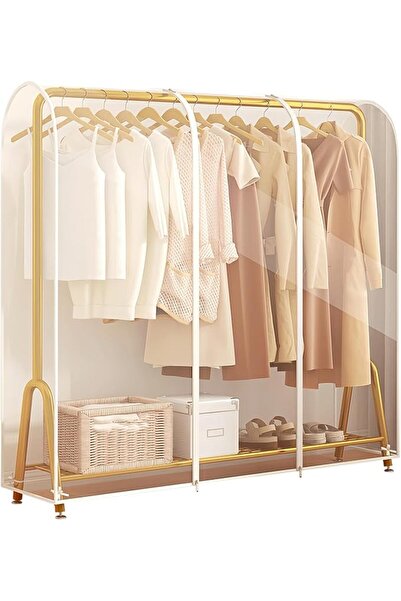 BOOMBOOMBOOM Bome Clothes Rack Cover - Transparent Dustproof Cover with 2 Stu...