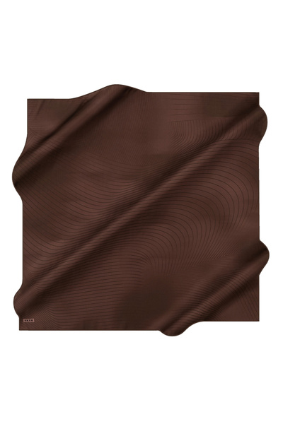 Aker Kahverengi 90X90 İpek Twill Eşarp