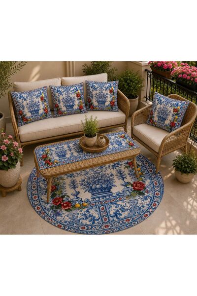 EVSEHOMES Dolce Vita Lemon Themed Throw Pillow Cover, Runner and Rug Combinat...