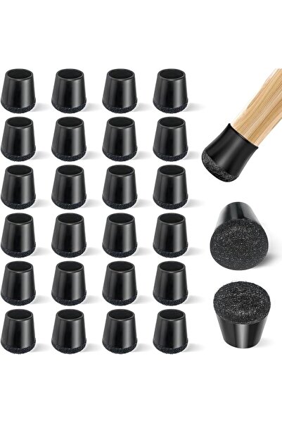 Generic 24 قطعة من واقيات أرجل الكراسي، أغطية سيليكون مع قاعدة من اللباد، للأ...