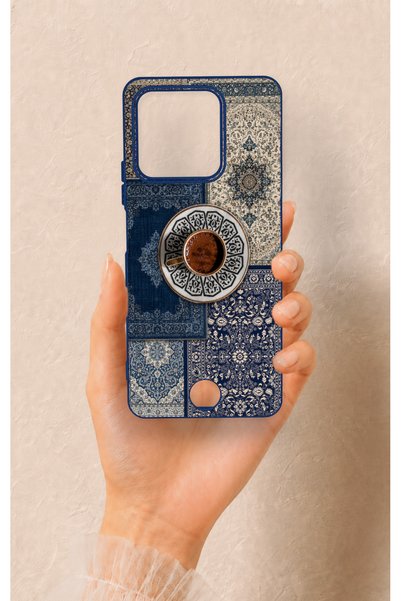 Vip Case Reeder S71 Compatible Turkish Coffee and Kilim Patterned Silicone Case