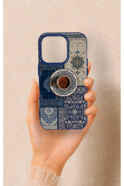 Vip Case iPhone 14 Pro Uyumlu Türk Kahvesi ve Kilim Desenli Silikon Kılıf