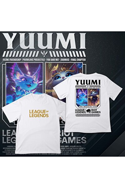 EZ Design League of Legends -Yuumi- Printed White Oversize T-Shirt
