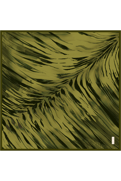 Pierre Cardin Green 90X90 Silk Crepe Satin Scarf
