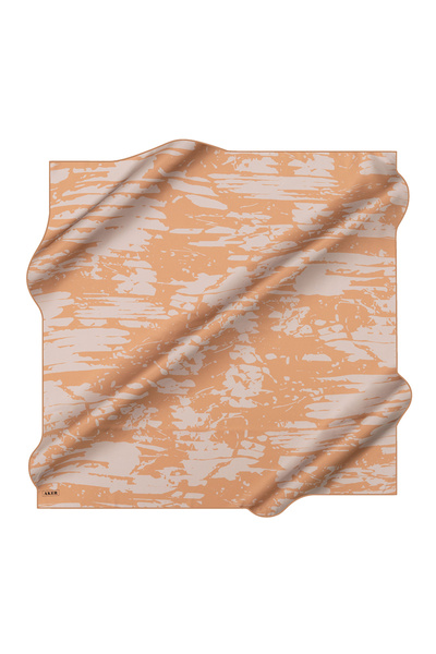 Aker Kahverengi 90X90 İpek Krep Saten Eşarp
