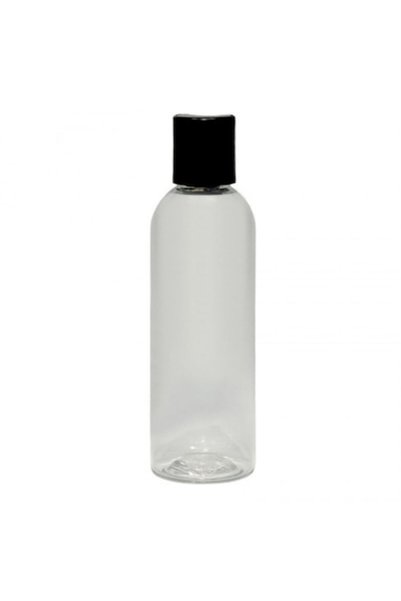 OEM Cosmetic container transparent bottle, disc-top cap, 100ml