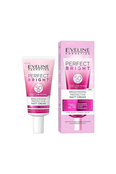 Eveline Cremă Perfect Bright iluminatoare, protectoare și matifiantă SPF50 30ml