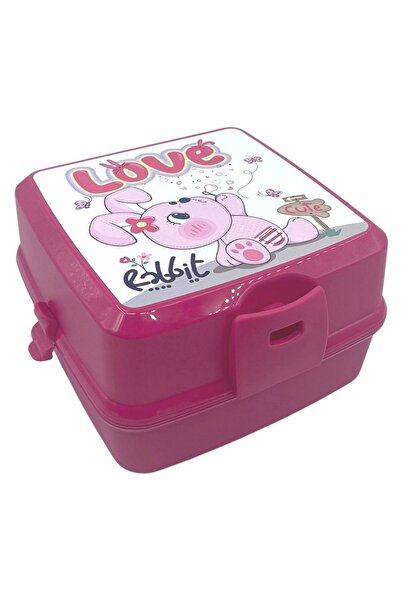 Cetiner Group Çetiner Group ®   Self-Contained Lunch Box with Spoon and Fork, 4 Compartments, Children's Lunch Box, Storage Box