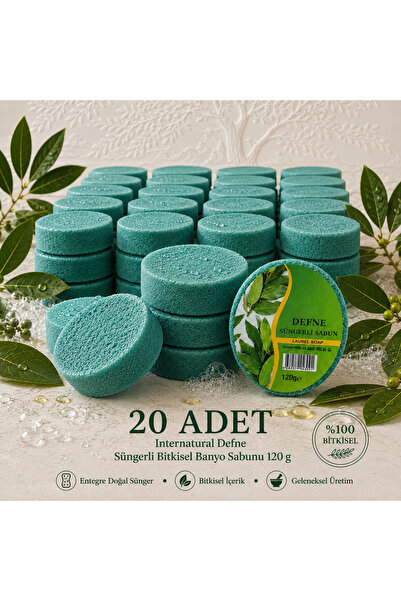 Dermolive Internatural Laurel Sponge Herbal Bath Soap 20 Pack (20 X 120 g)