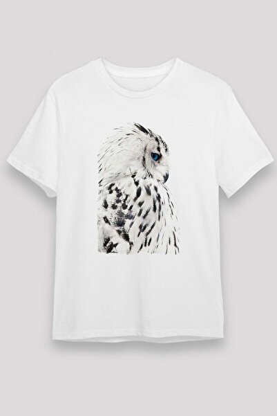 Darkhane Owl White Unisex T-Shirt T-Shirt