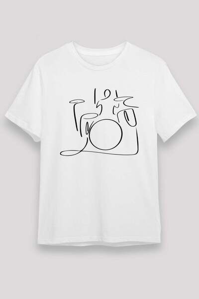 Darkhane Bateri Unisex Printed White T-Shirt - Tshirt