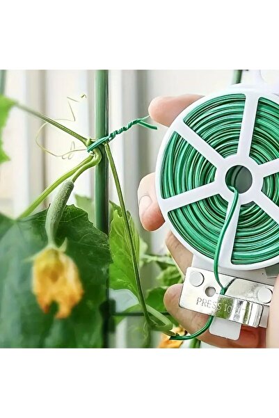 Decopat سلك ربط النباتات بطول 50 متر - سلك تثبيت كابلات الزهور ذاتي القطع، سل...