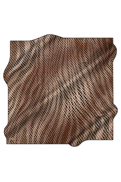 Aker Black 90X90 Silk Crepe Satin Scarf