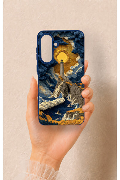 Vip Case Samsung A56 Uyumlu Deniz Feneri Desenli Silikon Kılıf