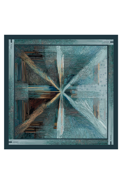 Arancia Petrol Green 90X90 Silk Twill Scarf