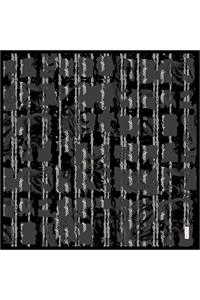 Pierre Cardin Gray 90X90 Silk Crepe Satin Scarf