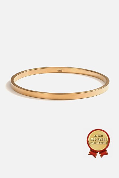 MEKS JEWELS 925 Ayar Gümüş 4 mm Yatırımlık Ray Bilezik