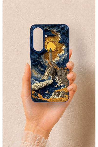 Vip Case Samsung A57 Uyumlu Deniz Feneri Desenli Silikon Kılıf