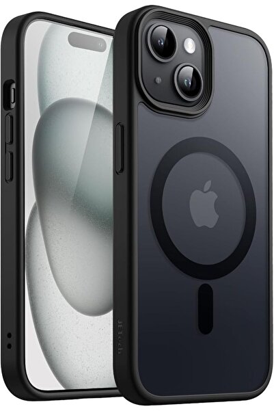 JETech Magnetic Matte Case for iPhone 15, Black