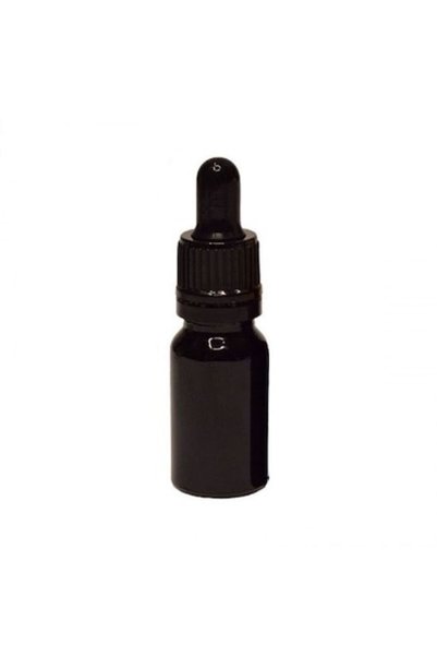 OEM Flacon de sticlă negru cu pipetă, capac de pipetă din cauciuc negru, 10ml