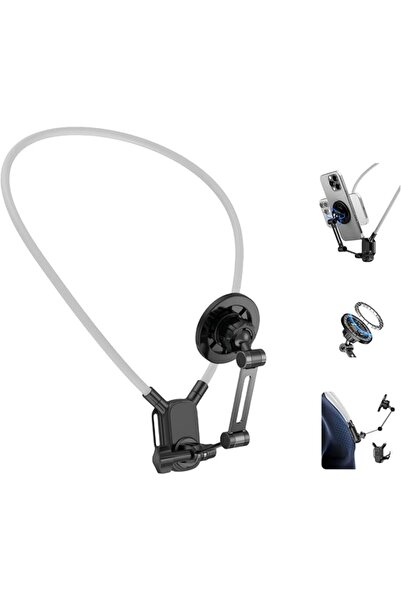 REOCLE ‌REOCLE Magnetic Neck Phone Holder, Silicone Gooseneck POV/Vlog Selfie...
