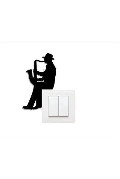 OEM Decor pentru priză și întrerupător, MDF, Muzician -4, Saxofonist, dimensi...