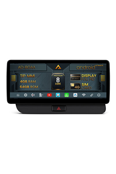 HUB64 Navigație Android Audi Q5 (2009-2017), MMI 3G, 12,3 inch, 4GB RAM