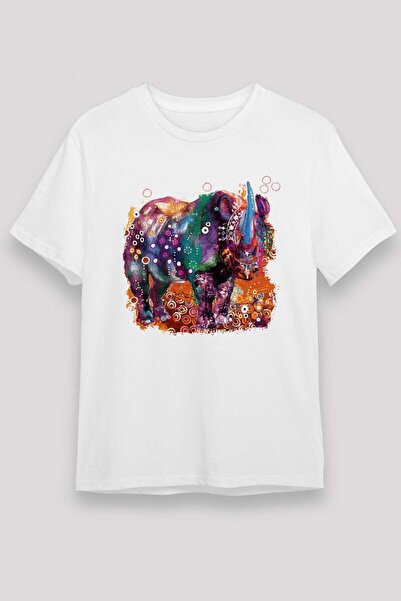 Darkhane تي شيرت وحيد القرن الأبيض للجنسين