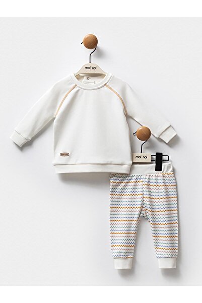 Moi Noi 2-Piece Printed 3-12 Month Set - Ecru