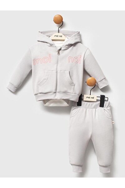 Moi Noi 2-Piece Hooded Set for 3-12 Months - Gray