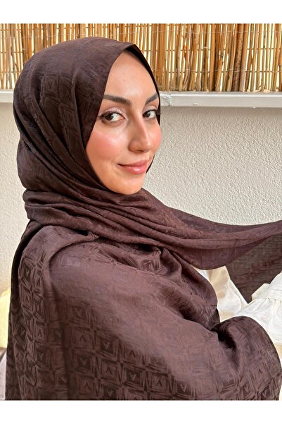 Firuze scarf شال جاكار بنمط بني