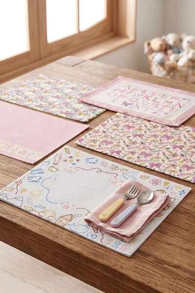Cango Home Premium 5'li Yıkanabilir 35x45cm Beslenme Örtüsü Seti Okul ve Bebek için uygundur 5cgbs100