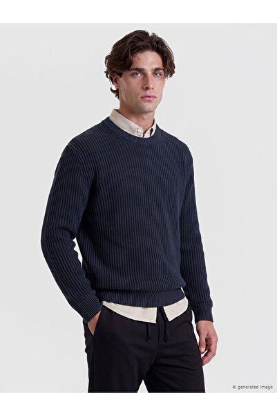 LC Waikiki Ozmarka New Season Green Crew Neck Men's Knitwear Sweater
