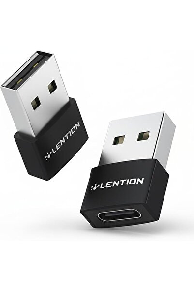 LENTION USB C to USB Adapter 2 Pack, USB 2.0 Male to Type C Female, Compatibl...