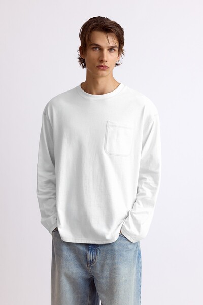 Pull & Bear Relaxed fit uzun kollu tişört