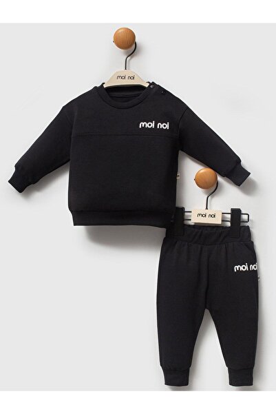 Moi Noi 2-Piece Embroidered Set for 3-12 Months - Black