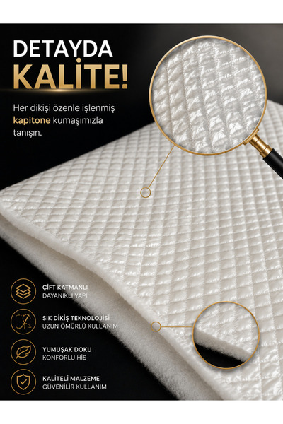 FAVORA Kapitone Ağaç Kabuğu Dikişli Kumaş 3 Metre – Krem