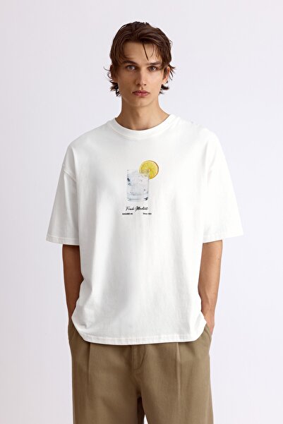 Pull & Bear Bardak grafikli relaxed tişört
