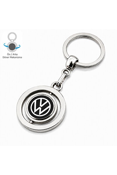 Baghes Döner Mekanizmalı Volkswagen Oto Anahtarlık, Boyut 9cm x 3.5cm, Çift Y...