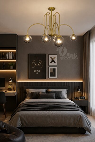 best power Classic Style Hanging Chandelier in Gold Color for Living Room from
